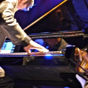 Ralf Schmid and Paula Morelenbaum, from bossarenova trio in Bologna, Italy